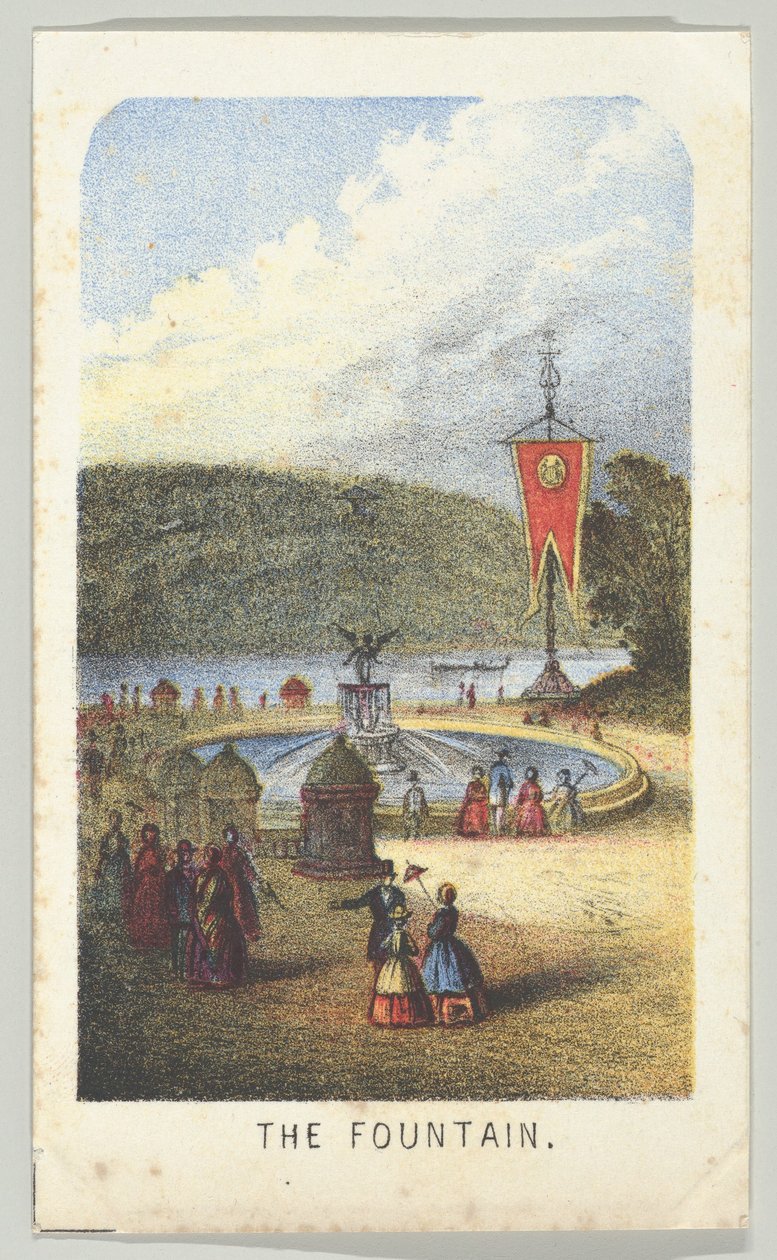 The Fountain, fra serien, Views in Central Park, New York, del 3, 1864. av Louis Prang