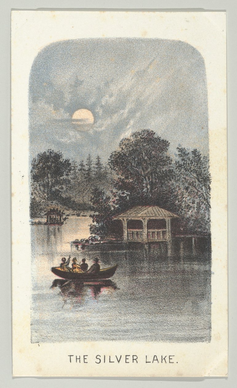 The Silver Lake, fra serien, Views in Central Park, New York, del 2, 1864. av Louis Prang