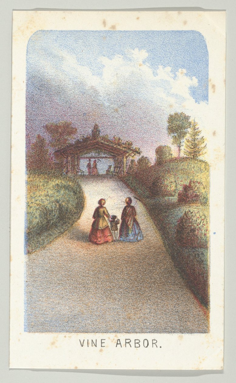Vine Arbor, fra serien, Views in Central Park, New York, del 3, 1864. av Louis Prang
