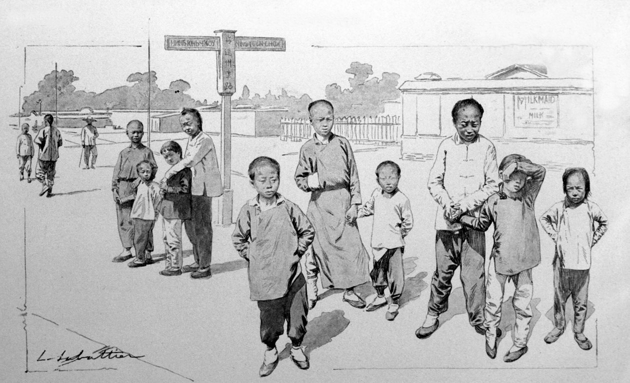 Transsibirsk jernbanestasjon i Kina. 1913. av Louis Remy Sabatier