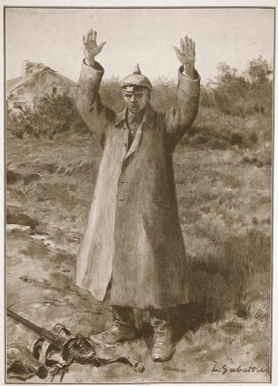 Kamerad.. Unnskyld! Hands-up metode for tysk overgivelse av Louis Remy Sabattier