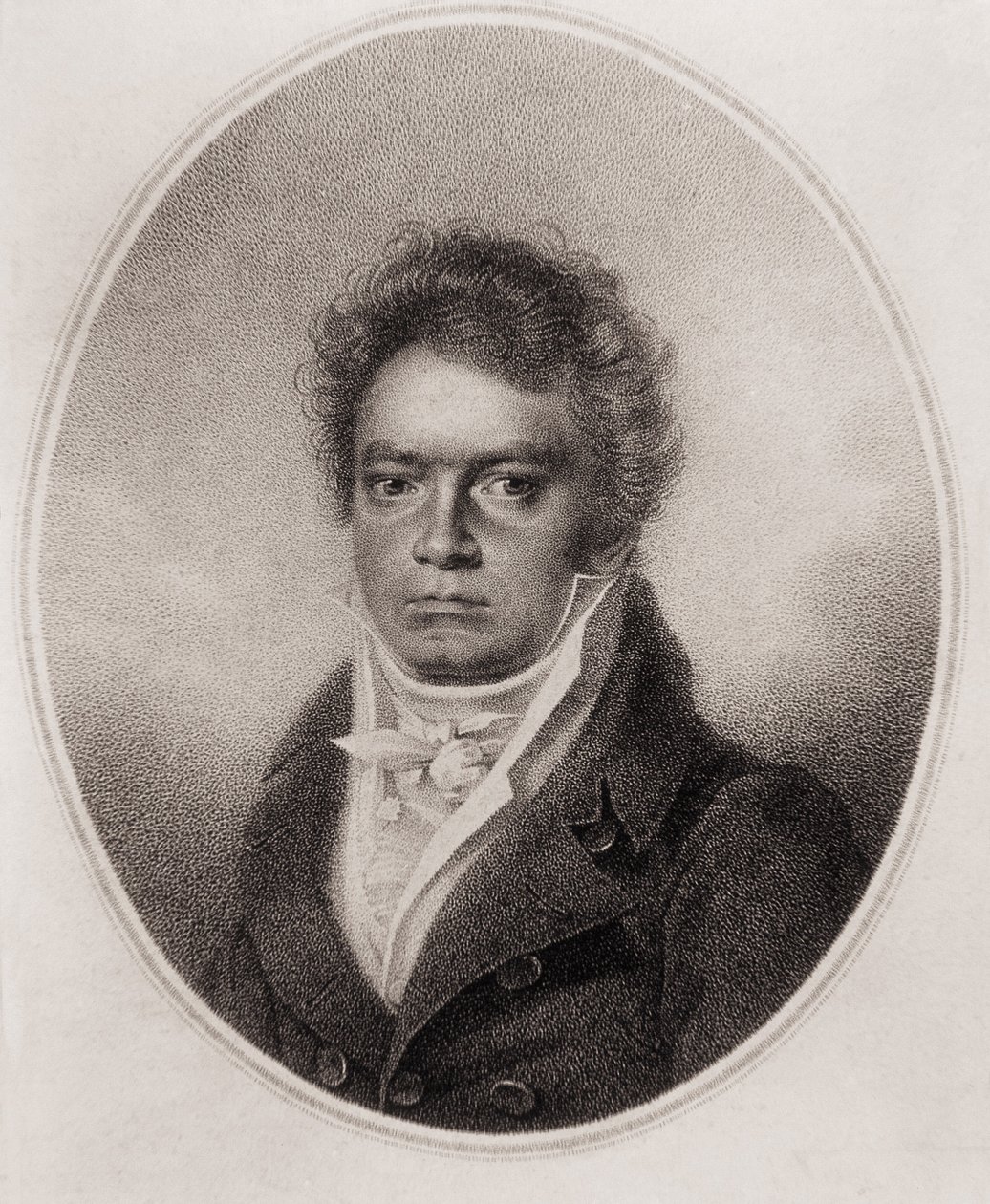 Beethoven, Ludwig, van. Tysk komponist (gravering) av Louis Rene Letronne