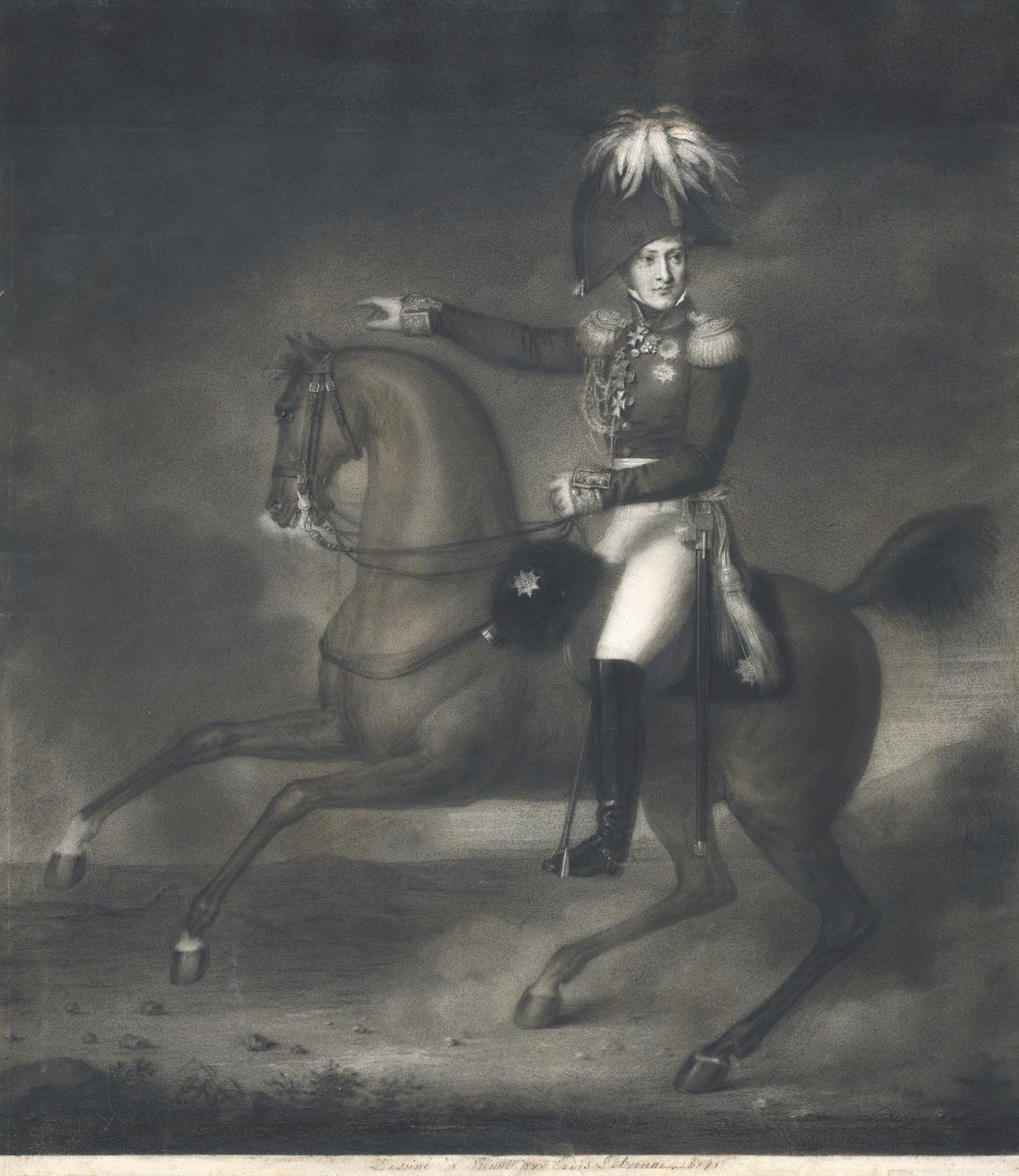 Portrett av grev Alexander Ivanovich Chernyshov 1786-1857 av Louis Rene Letronne