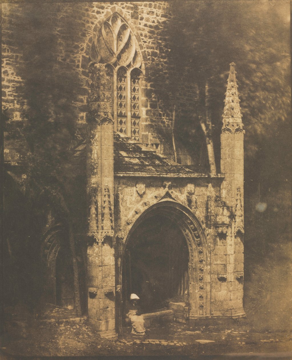 Fountain of Notre-Dame i Saint-Brieuc, Bretagne, ca. 1853. av Louis Rémy Robert
