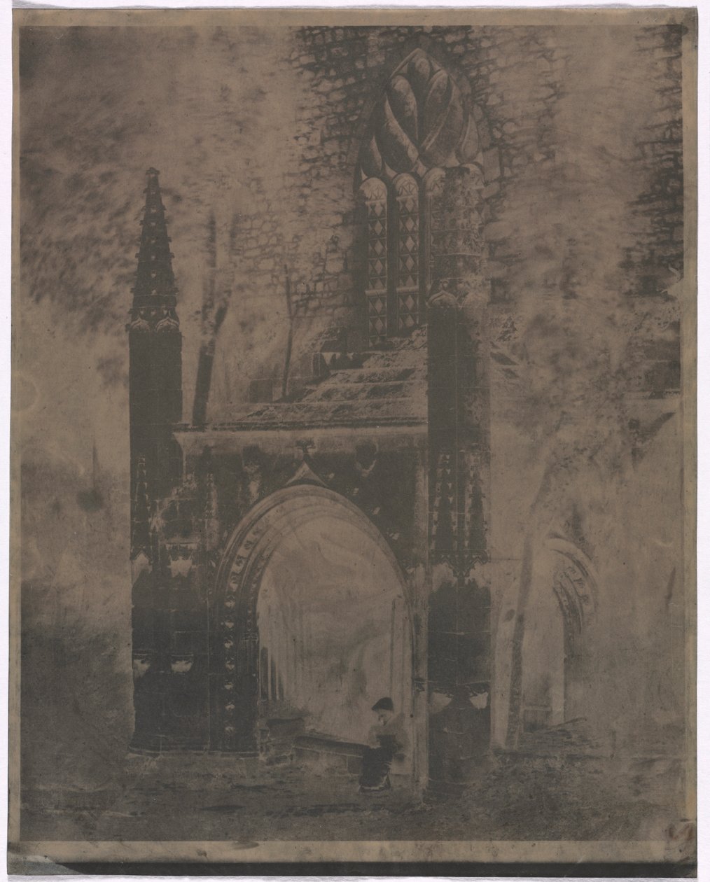Fountain of Notre Dame i Saint-Brieuc, Bretagne, ca. 1853. av Louis-Rémy Robert