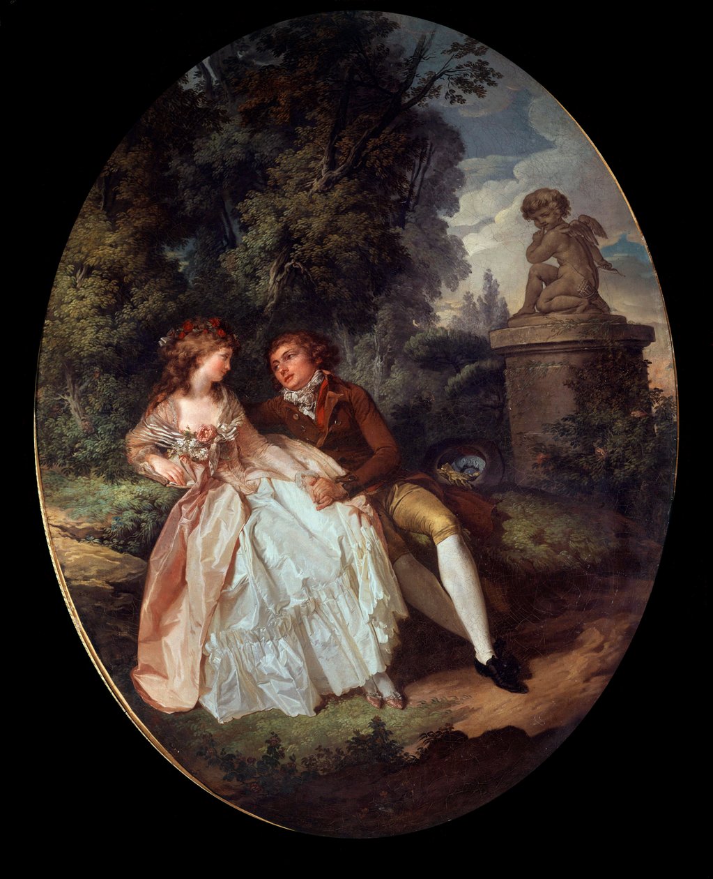 Galante Scene (med Amor) Maleri av Louis Trinquesse (1746-1800) Turer fra 1700-tallet, Musee des Beaux Arts av Louis Rolland Trinquesse