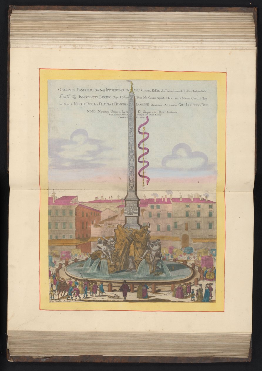 Vierstromenfontein te Roma Obelisco Panphilio gia nell ippodrom (...) (tittel på objekt) av Louis Rouhier