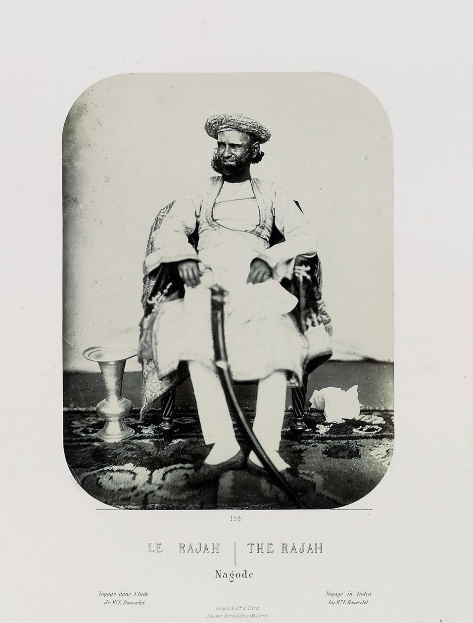 En kongelig Natch på øya Jug Navas Oudeypour; The Rajah, ca. 1865-68 (albumtrykk) av Louis Rousselet
