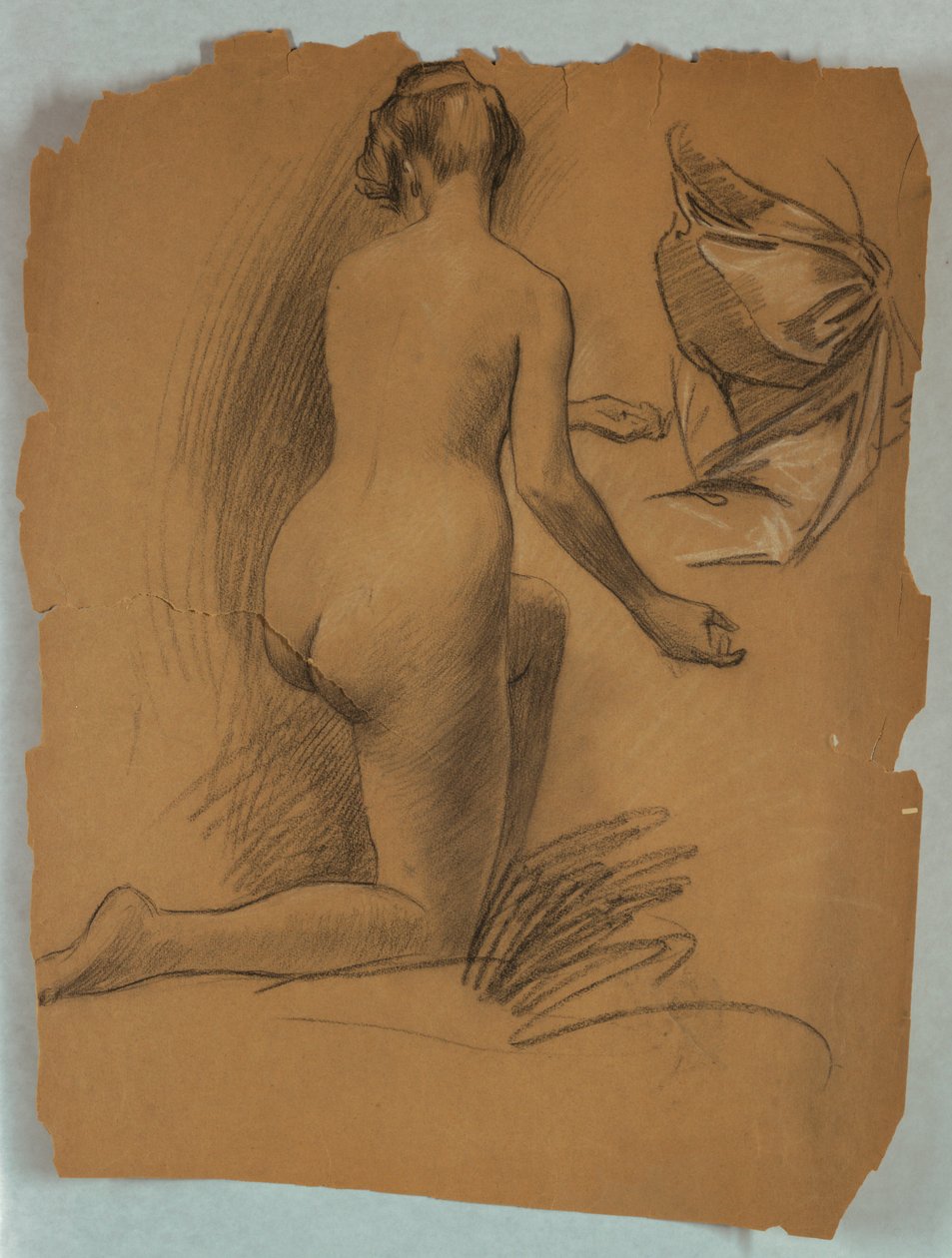 Studie av knelende nakenfigur av Louis Schaettle