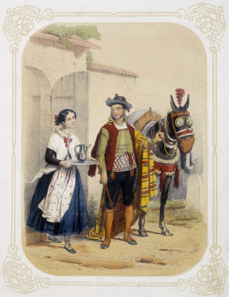 Par i Spania - i "" Album of the young traveller"", illustrert av Louis Lassalle av Louis Simon Lassalle
