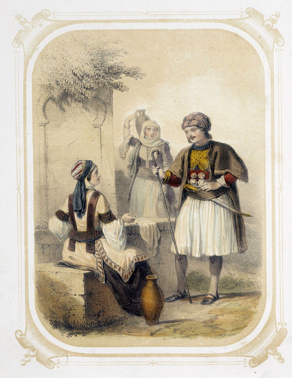 Innbyggere i Hellas - i "" Album of the young traveler", illustrert av Louis Lassalle av Louis Simon Lassalle