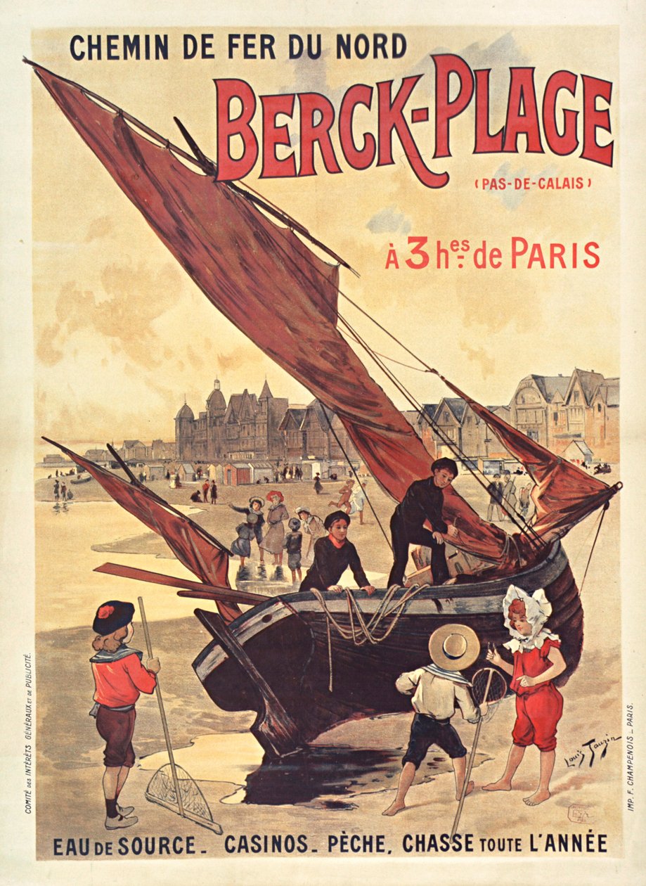 Northern Railways. Berck-Plage, ca. 1910. av Louis Tauzin