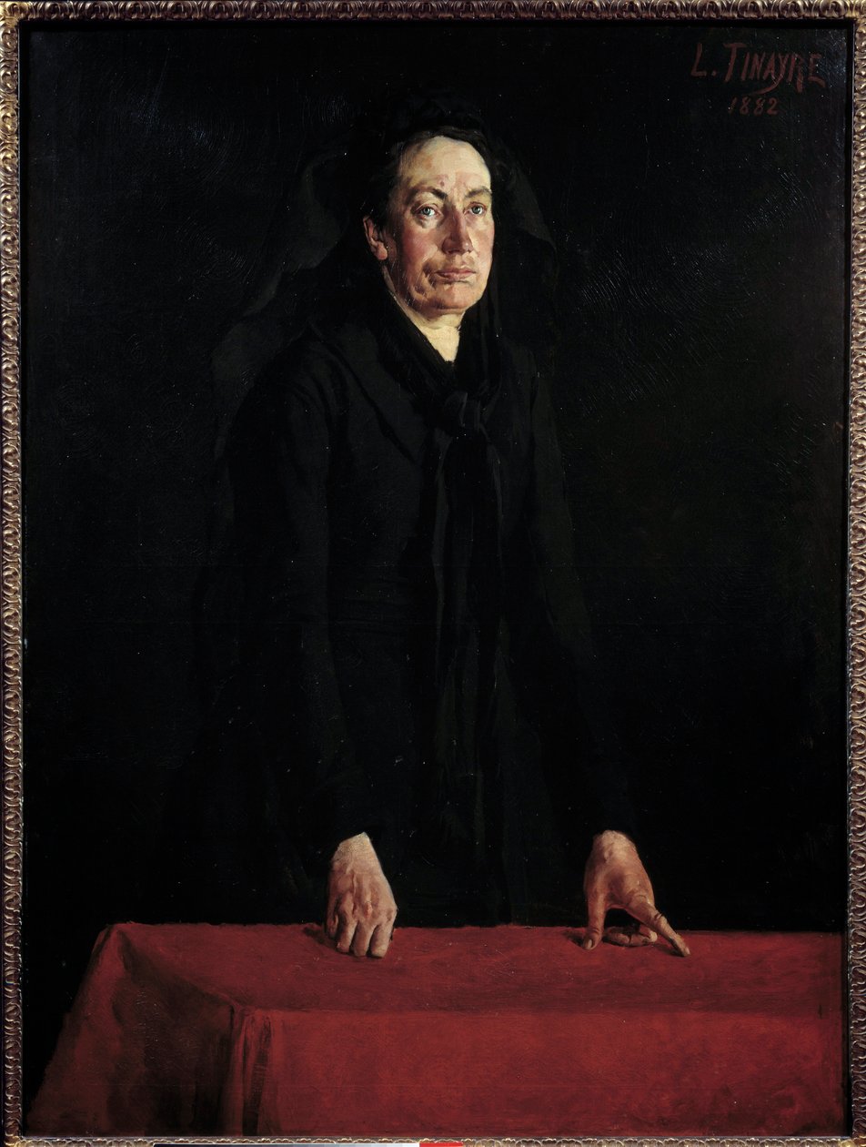 Commune de Paris: "" Portrett av Louise Michel (1830-1905) på podiet"" Den militante anarkisten ved retten under rettssaken hennes. Maleri av Louis Tinayre (1861-1942) 1882 Søn. 1,29x0,95 m Paris, Musee Carnavalet OBS! Bruk av dette ver av Louis Tinayre