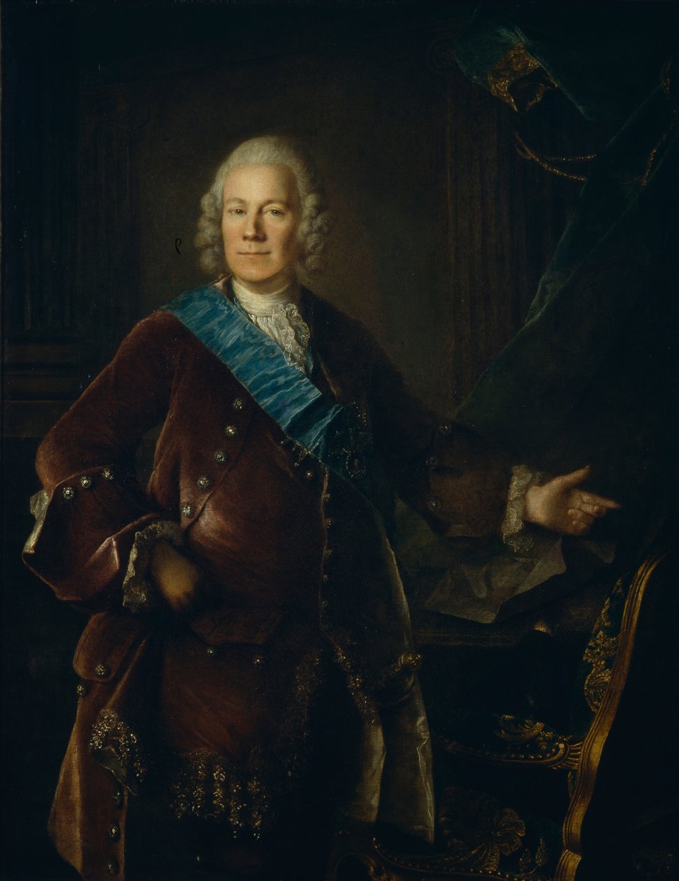Portrett av grev Alexey Petrovich Bestuzhev-Ryumin 1693-1766, 1757 av Louis Tocqué