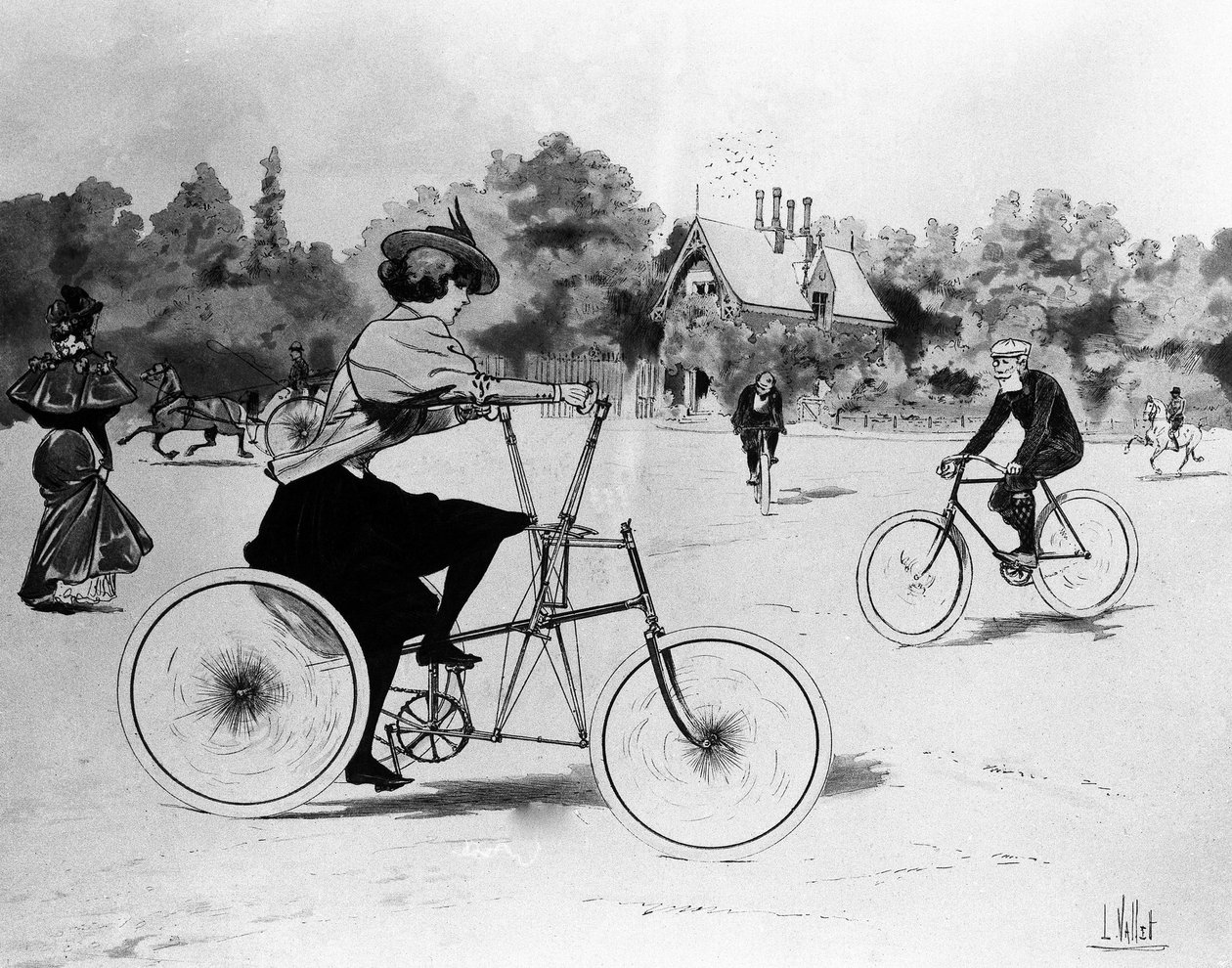 Les Vélocipédistes - av Louis Vallet, Bibl. art deco av Louis Vallet