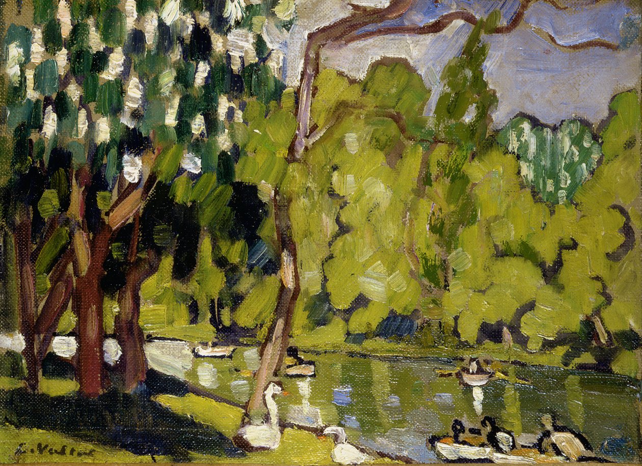 Båter på sjøen i Bois de Boulogne av Louis Valtat