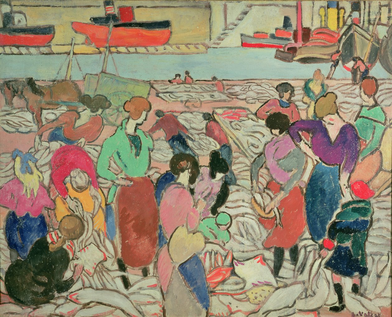Kjøper fisk på Boulogne av Louis Valtat