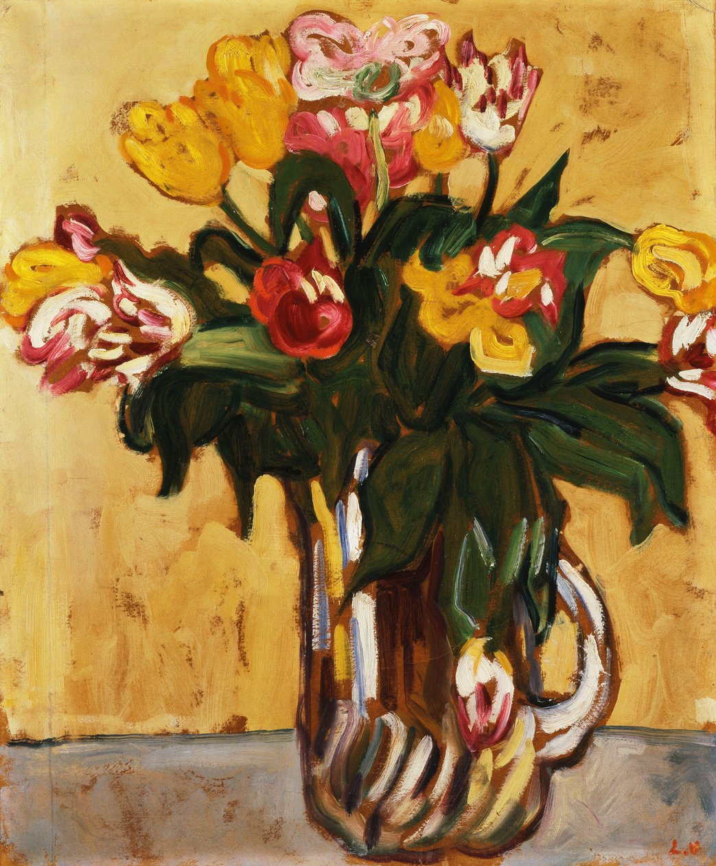 Tulipaner i en glasskande av Louis Valtat