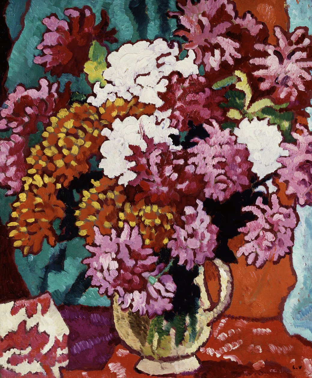 Vase av Dahlia av Louis Valtat