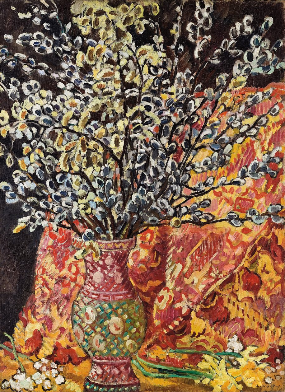 Vase med blomster (olje på lerret) av Louis Valtat