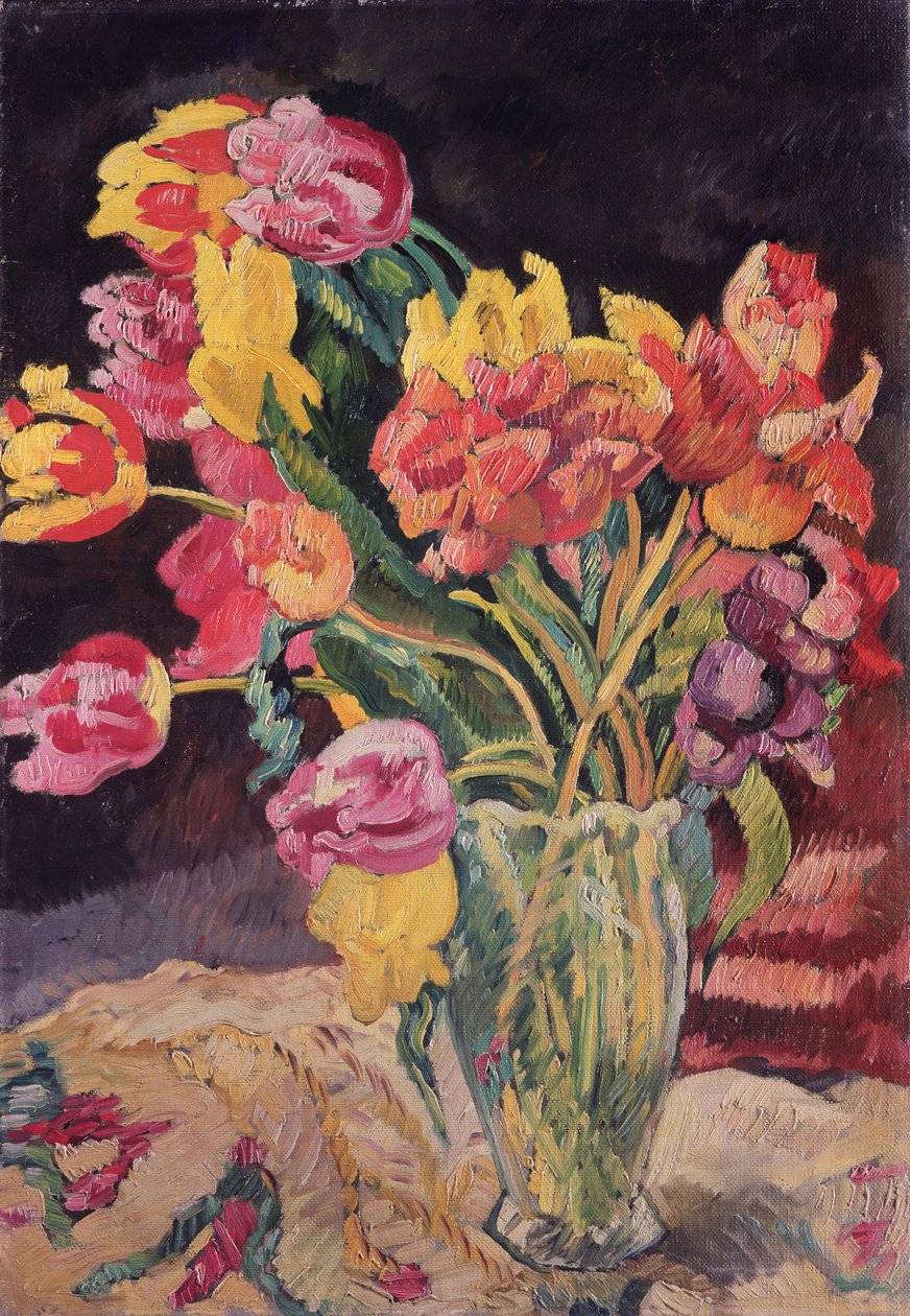 Vase med tulipaner av Louis Valtat