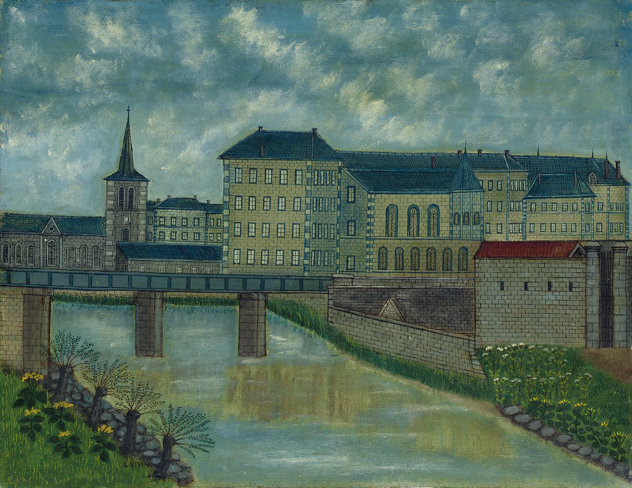 Institution Saint Marie, Belfort (olje på lerret) av Louis Vivin