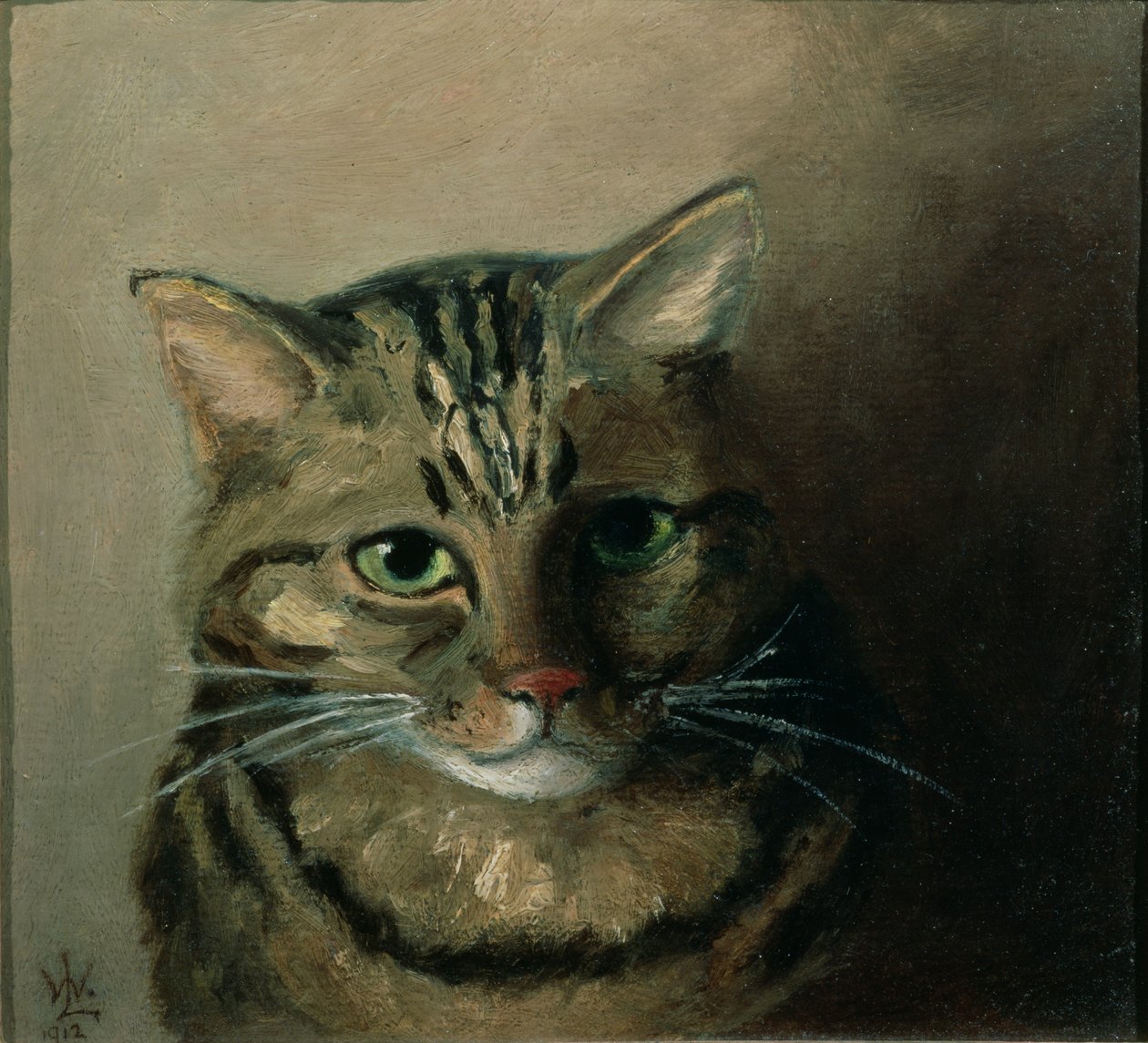 En hodestudie av en Tabby Cat av Louis Wain