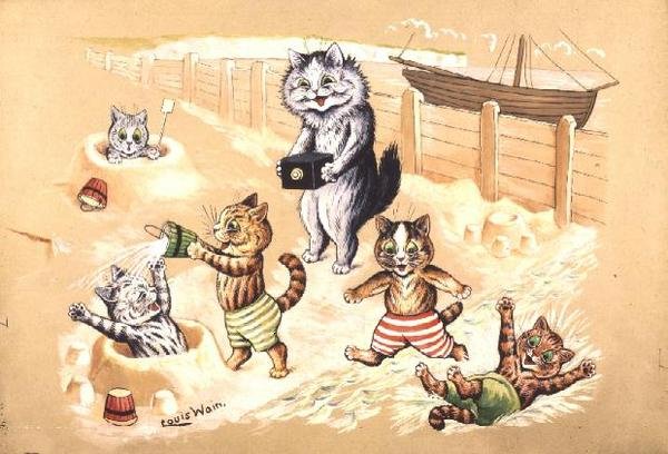 Seaside Joys av Louis Wain