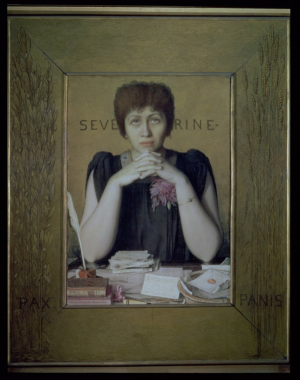 Portrett av Severine (Caroline Remy) (1855-1929) av Louis Welden Hawkins