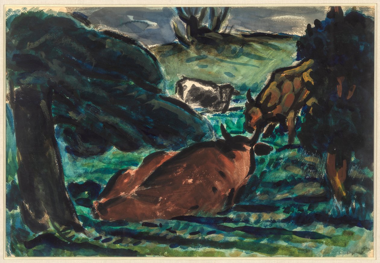 Cows Reclining, c1920-tallet. av Louis Wiesenberg