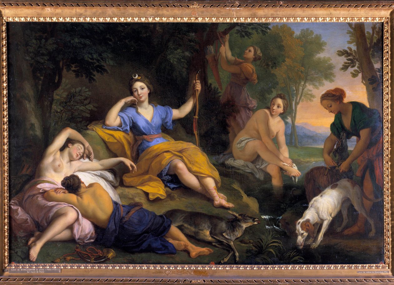Resten av gudinnen Diane og hans følgesvenner Maleri av Louis Boullongne den unge (1654-1733) 1700-talls sol. 1,05 x 1,63 m Turer, Musee des Beaux Arts av Louis de Boullongne