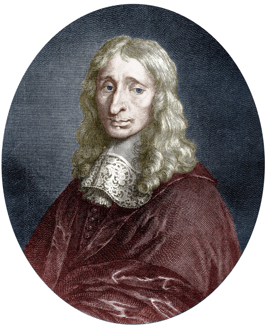 Francois Mansart (1598-1666) arkitekt av fransk kong Louis XIII, gravering, fargelagt dokument av Louis de (after) Namur