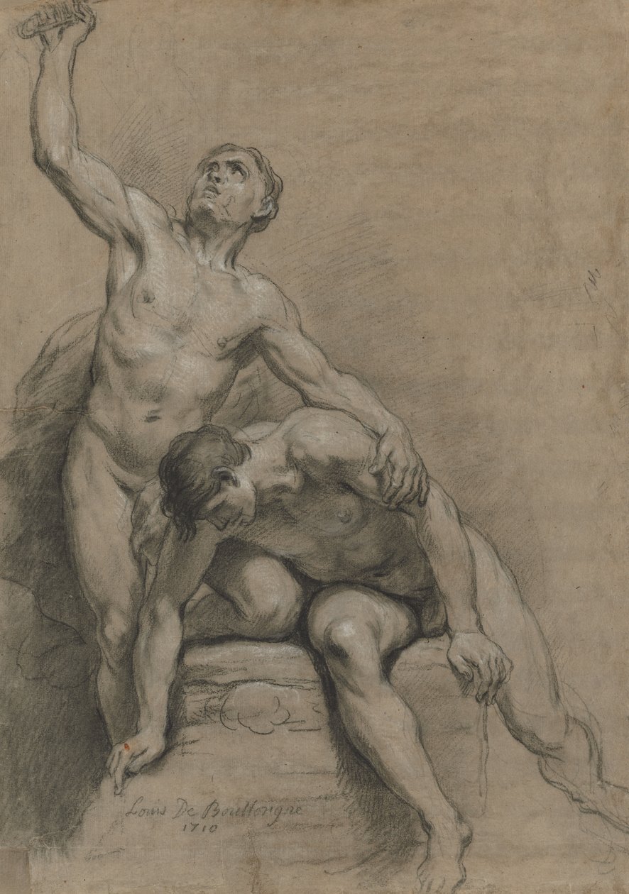 To mannlige nakenbilder av Louis de Boullogne
