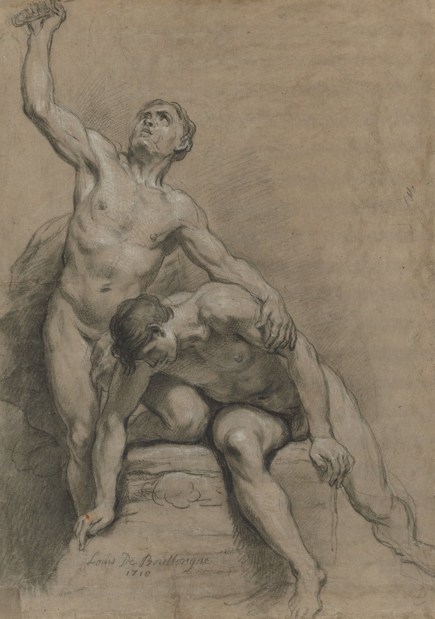 To mannlige nakenbilder, 1710. av Louis de Boullogne