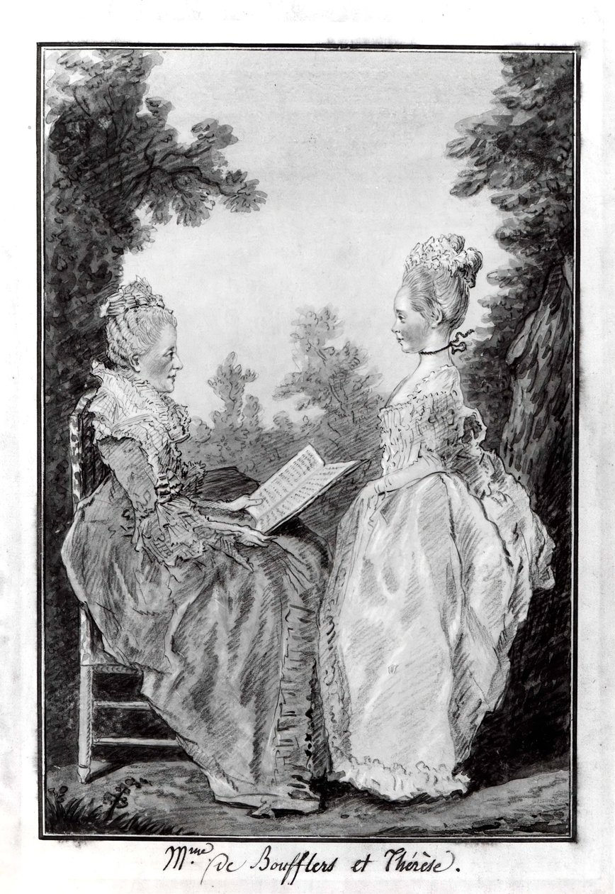 Madame la Comtesse de Boufflers og Thérèse, midten av 1760-tallet. av Louis de Carmontelle