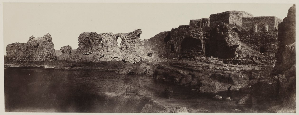 Kaalat el Athlit, Syria, Utsikt fra havet, 1859. av Louis de Clercq