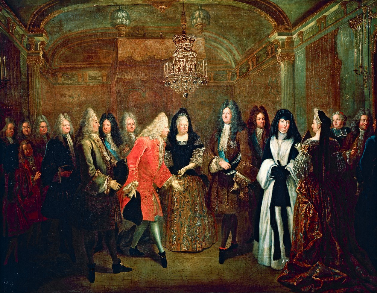 Ludvig XIV mottok kurfyrsten av Sachsen, Frederick Augustus II i Fontainebleau 27. september av Louis de Silvestre