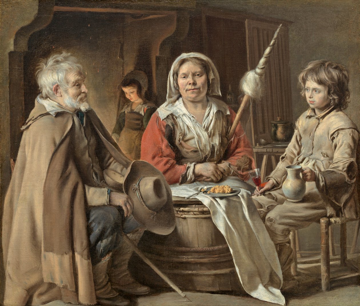 Bondeinteriør, ca.1645 av Louis le Nain