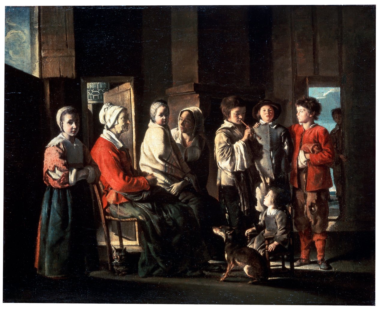 Besøket til bestemoren, 1645. av Louis le Nain