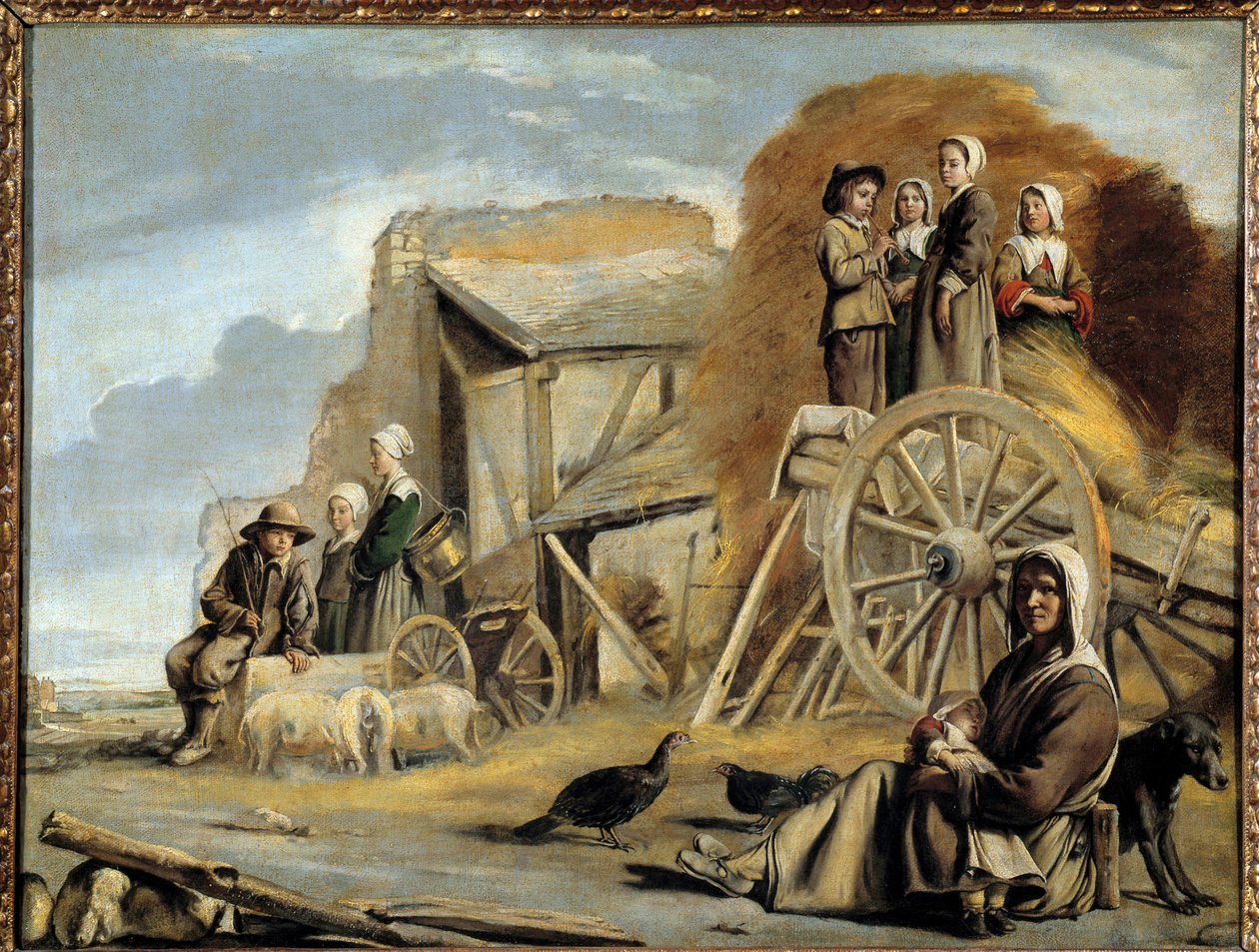 Vognen eller returen av høyet Maleri av Louis Le Nain (1593-1648) av Louis le Nain
