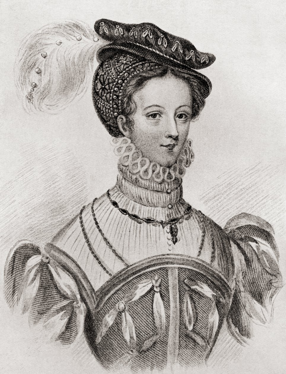 Mary, Queen of Scots, 16 år gammel, fra The Girl Through the Ages, utgitt 1933 av Louisa Stuart Costello