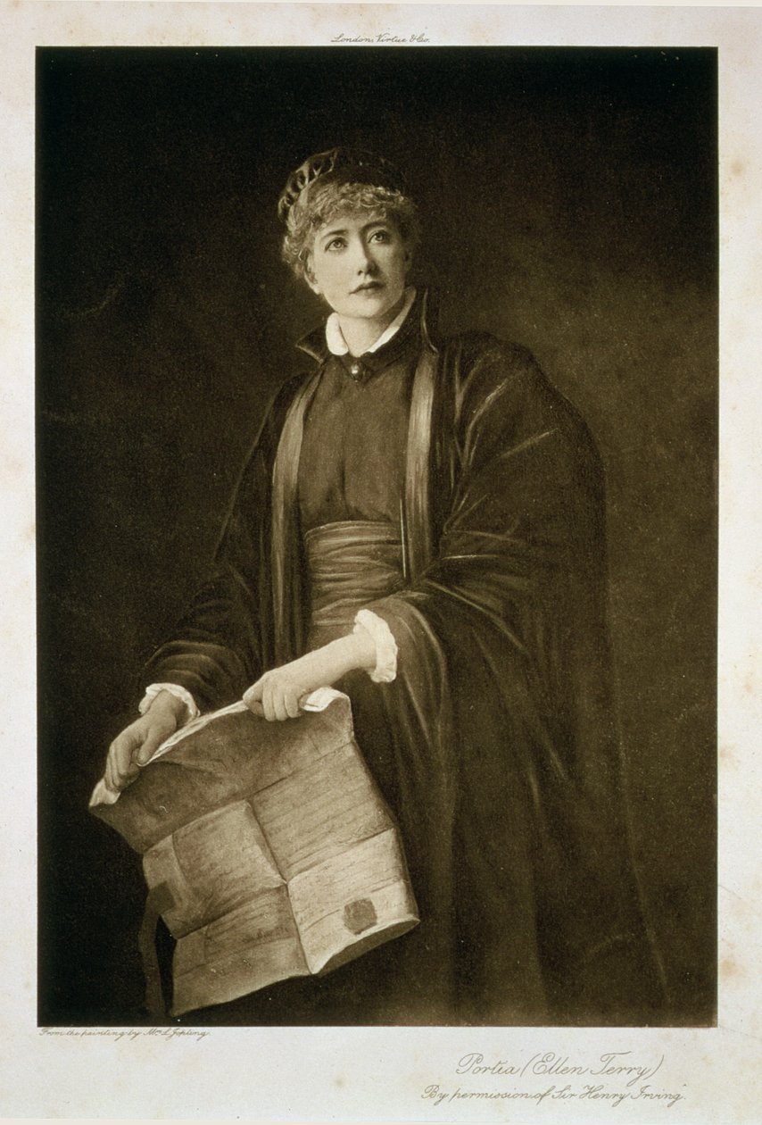Ellen Terry (1847-1928) som Portia av Louise Jopling