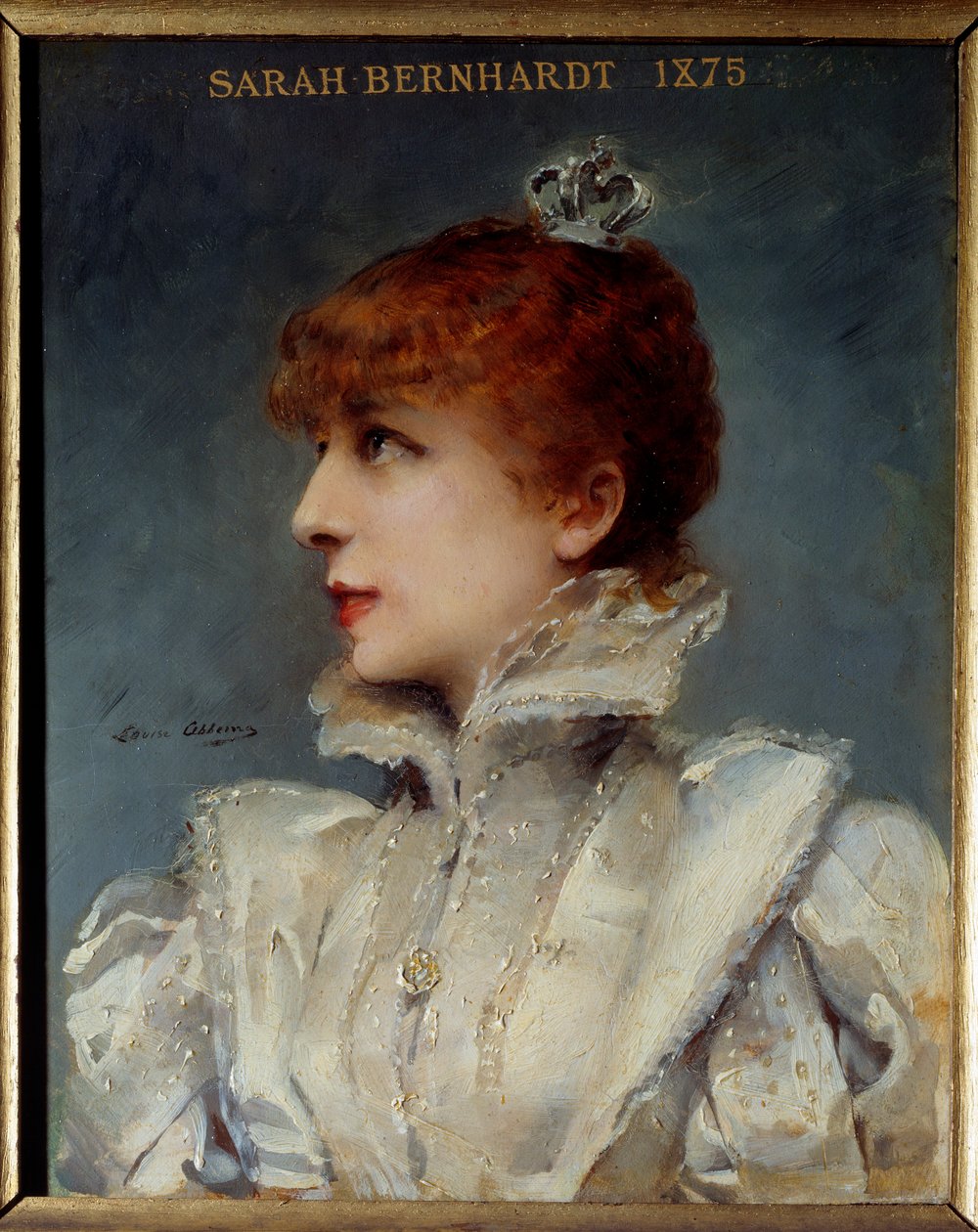 Portrett av Henriette Rosine Bernard dit Sarah Bernhardt (1844-1923) samfunnet til Comedie Francaise. Maleri av Louise Abbema (1858-1927) av Louise Abbéma