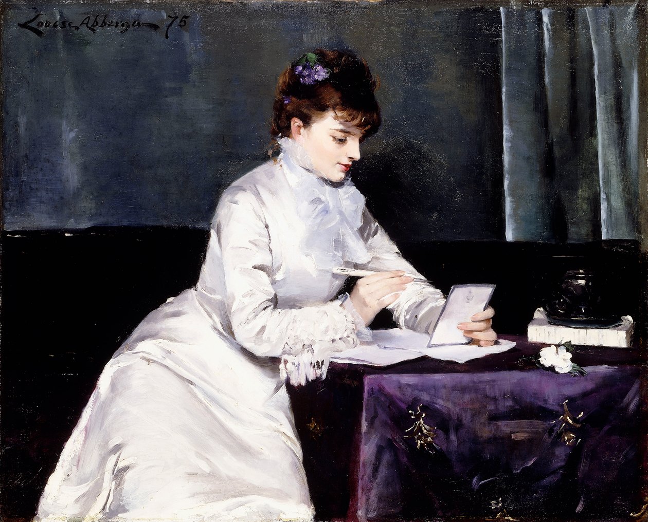 Portrett av Madame Lucien Guitry, 1876 av Louise Abbéma