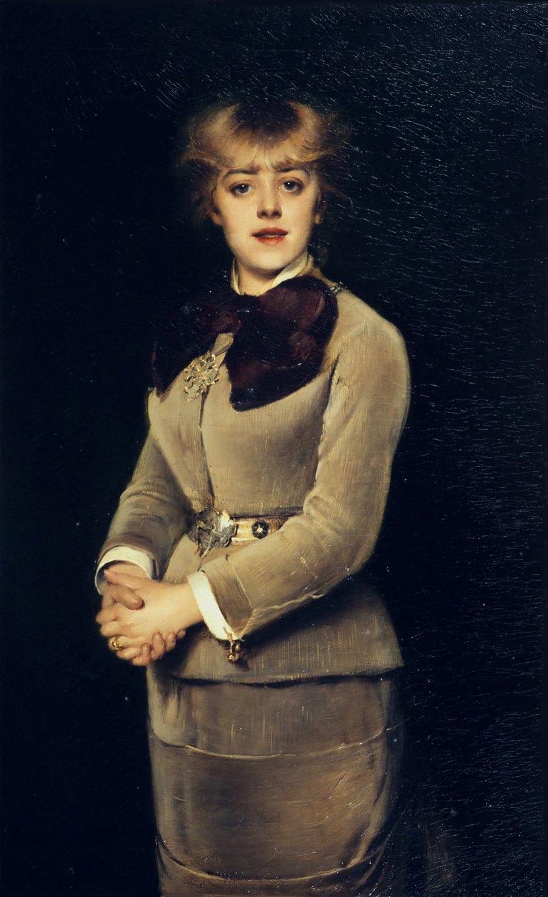 Portrett av skuespillerinnen Jeanne Samary, 1879. av Louise Abbéma