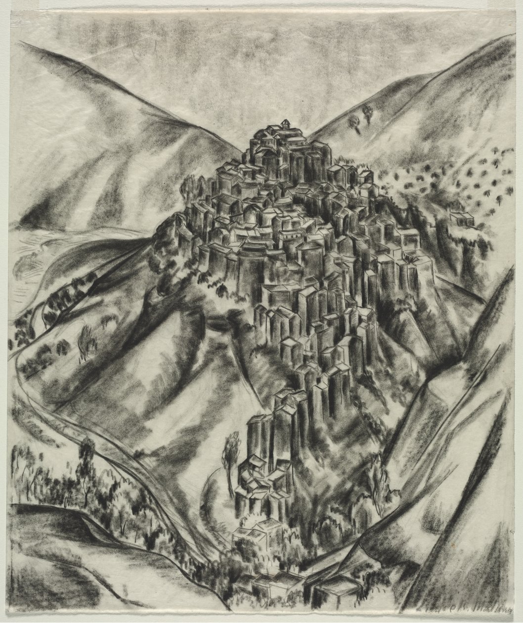En italiensk Hilltown, Anticoli, Italia av Louise B. Maloney