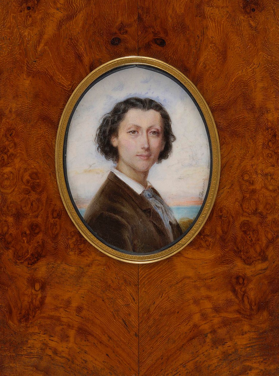 Portrett av komponisten Franz Liszt 1811-1886, 1836. av Louise Besnard née Vaillant