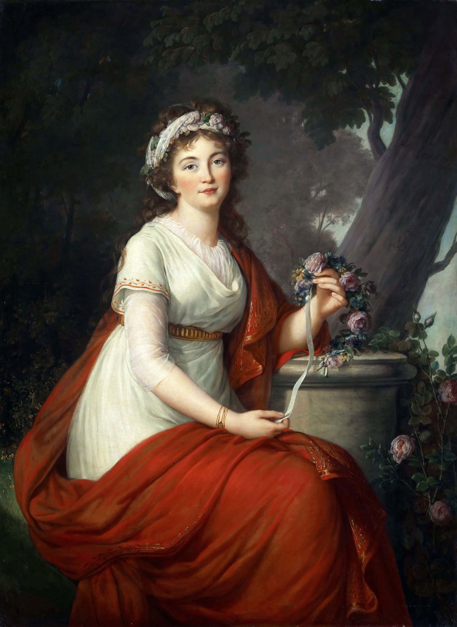 Portrett av grevinne Tatyana Vasilyevna Yusupova, født von Engelhardt 1769-1841, 1797. av Elisabeth Louise Vigee Lebrun