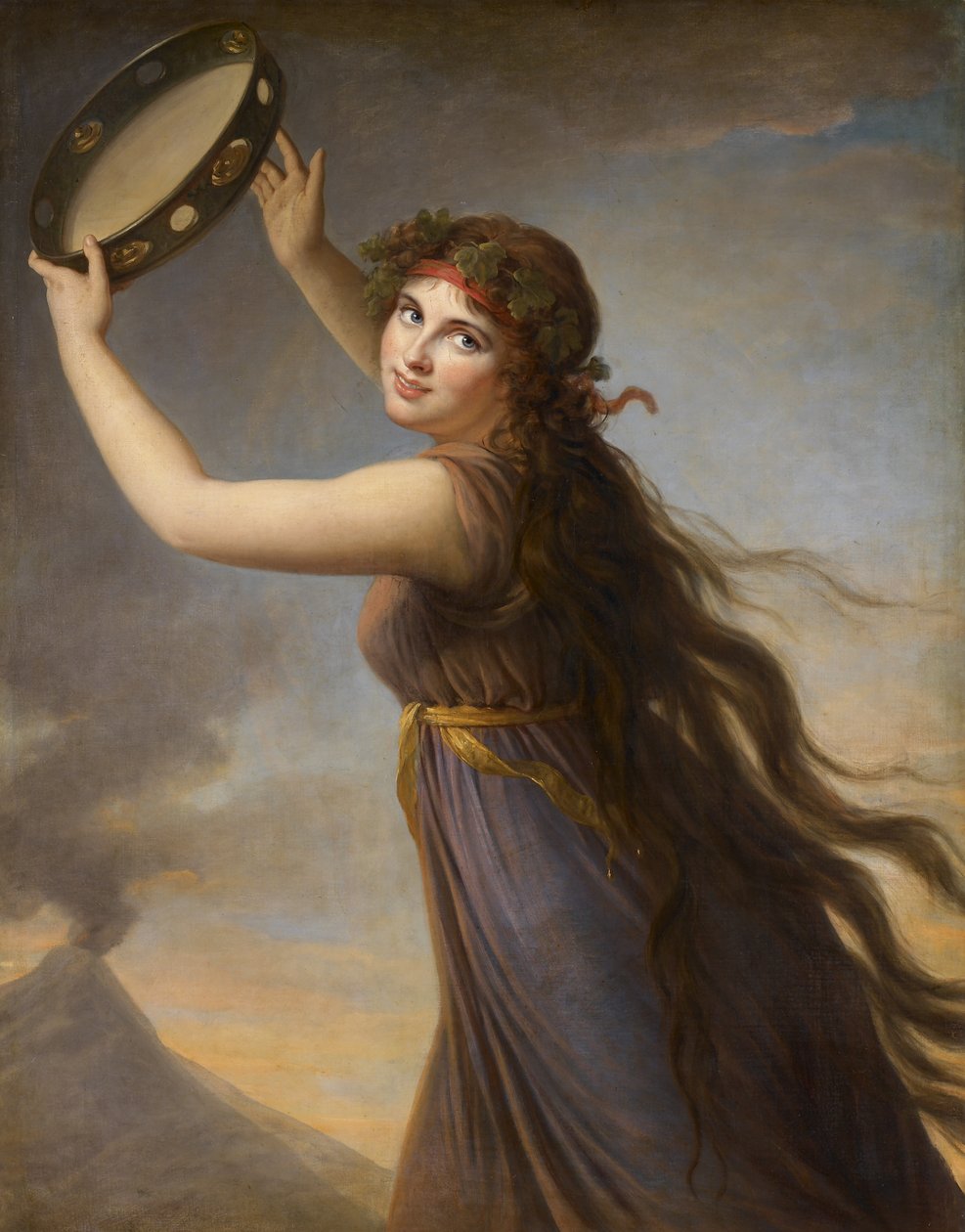 Portrett av Emma, Lady Hamilton som en Bacchante av Elisabeth Louise Vigee Lebrun