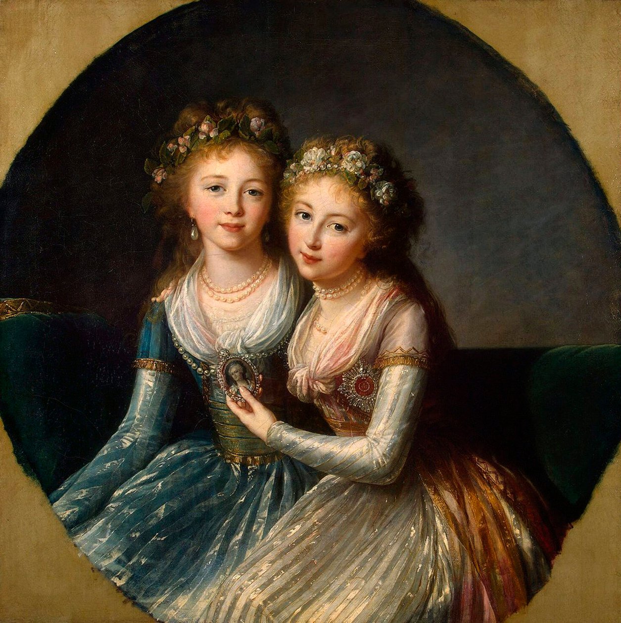 Portrett av døtrene til keiser Paul I, 1796. av Elisabeth Louise Vigee Lebrun